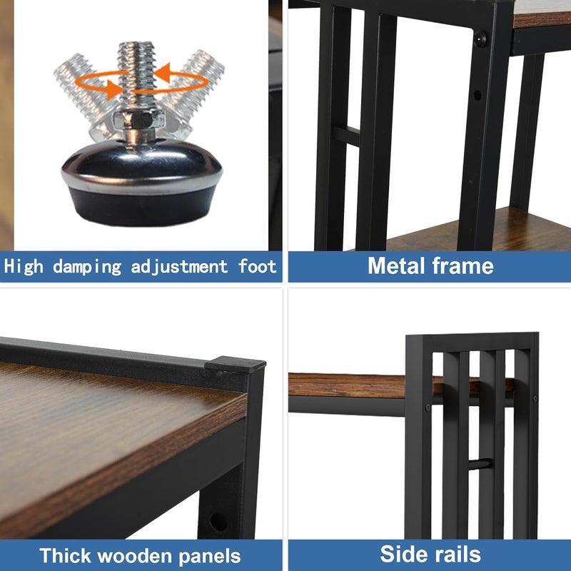 YCHF 6-Tier Kitchen Bakers Rack, Utility Storage Shelf, Mini Fridge & Microwave Oven Stand Table, Coffee Bar, Adjustable Shelves Freestadning for Kitchen Home Office - Image 4